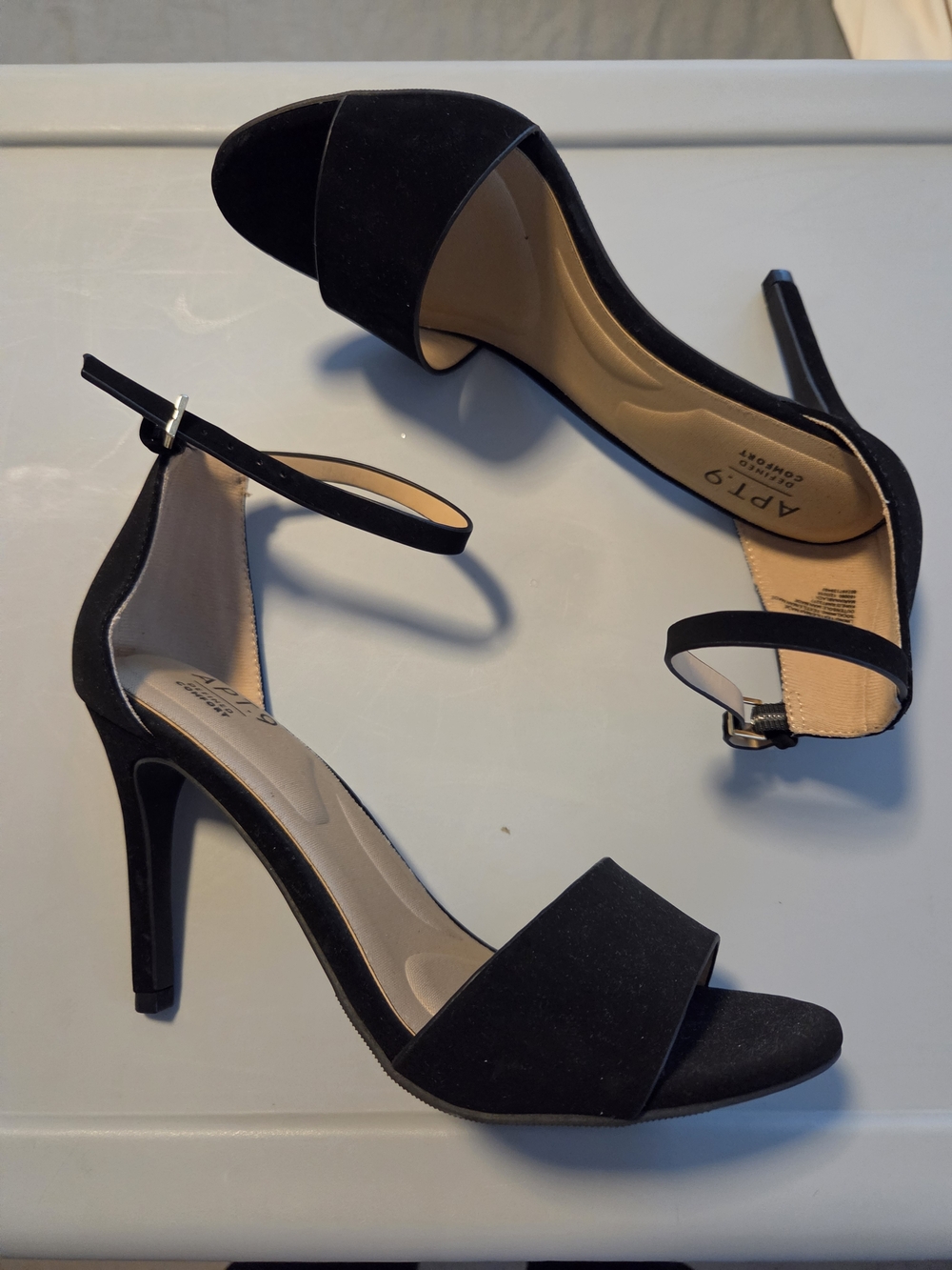 Apt. 9 Black Open-Toe Ankle-Strap Stiletto Heels
